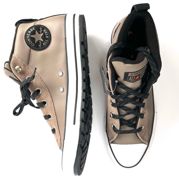 Converse Chuck Taylor All Star Street Mid Leather Sneaker, 166072C Sizes 9 Mason - Picture 4 of 16